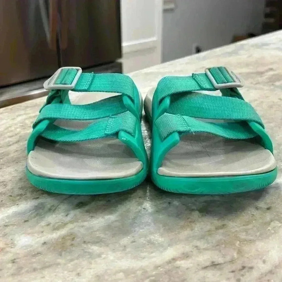 Chaco women’s chillos slide adjustable strap sandals teal & gray size 7 - Picture 3 of 12
